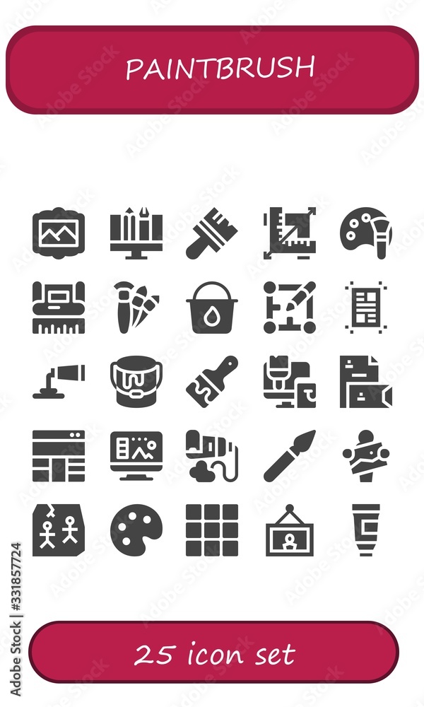 Modern Simple Set of paintbrush Vector filled Icons Modern Simple Set of paintbrush Vector filled Icons