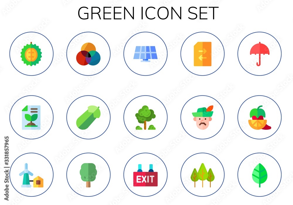 Modern Simple Set of green Vector flat Icons