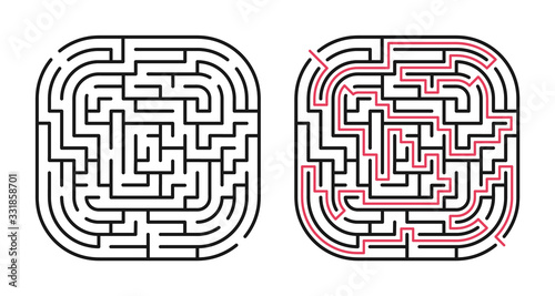 Abstract maze / labyrinth with entry and exit. Vector labyrinth 284.