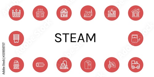 steam simple icons set