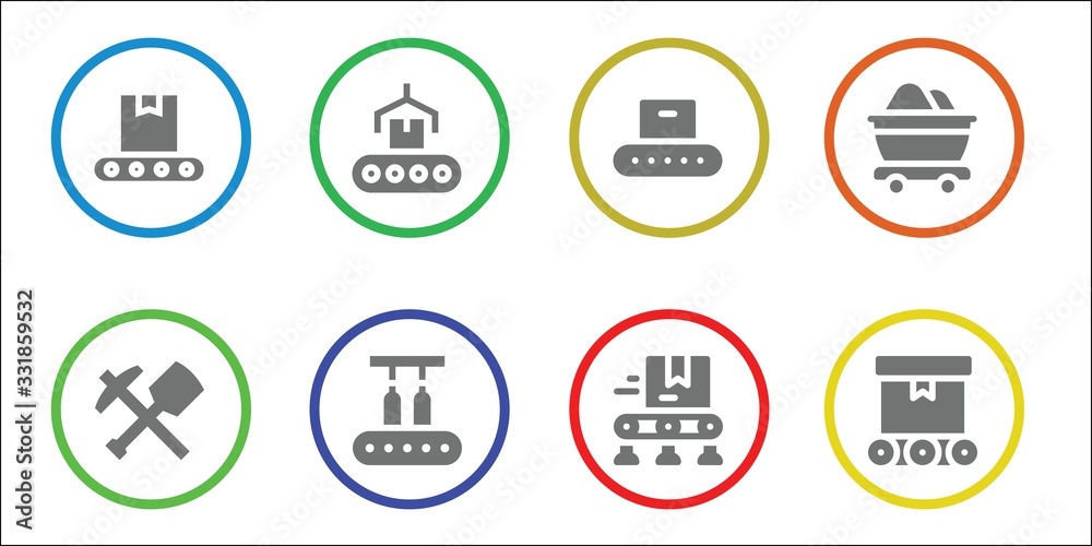 conveyor icon set conveyor icon set