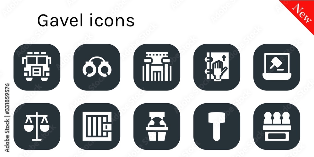 gavel icon set gavel icon set
