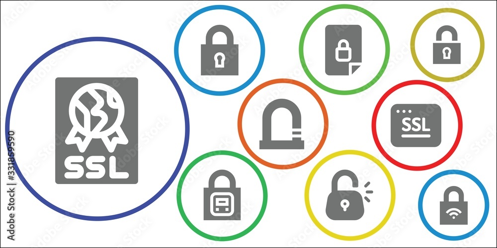 secured icon set secured icon set