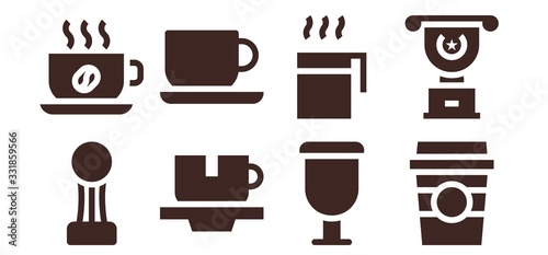 Modern Simple Set of decaf Vector filled Icons