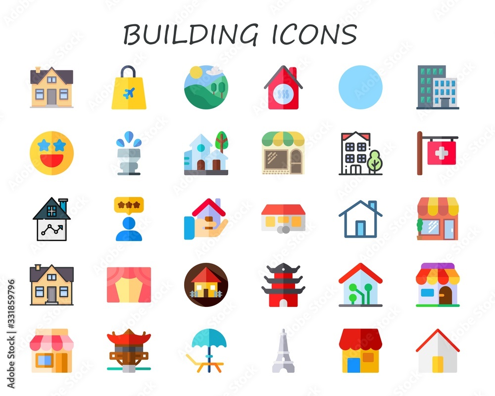 building icon set