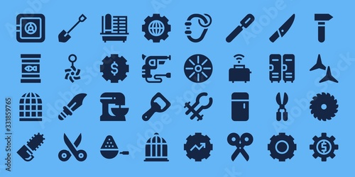 Modern Simple Set of steel Vector filled Icons