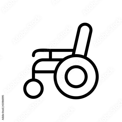 wheelchair icon vector. wheelchair sign. isolated contour symbol illustration