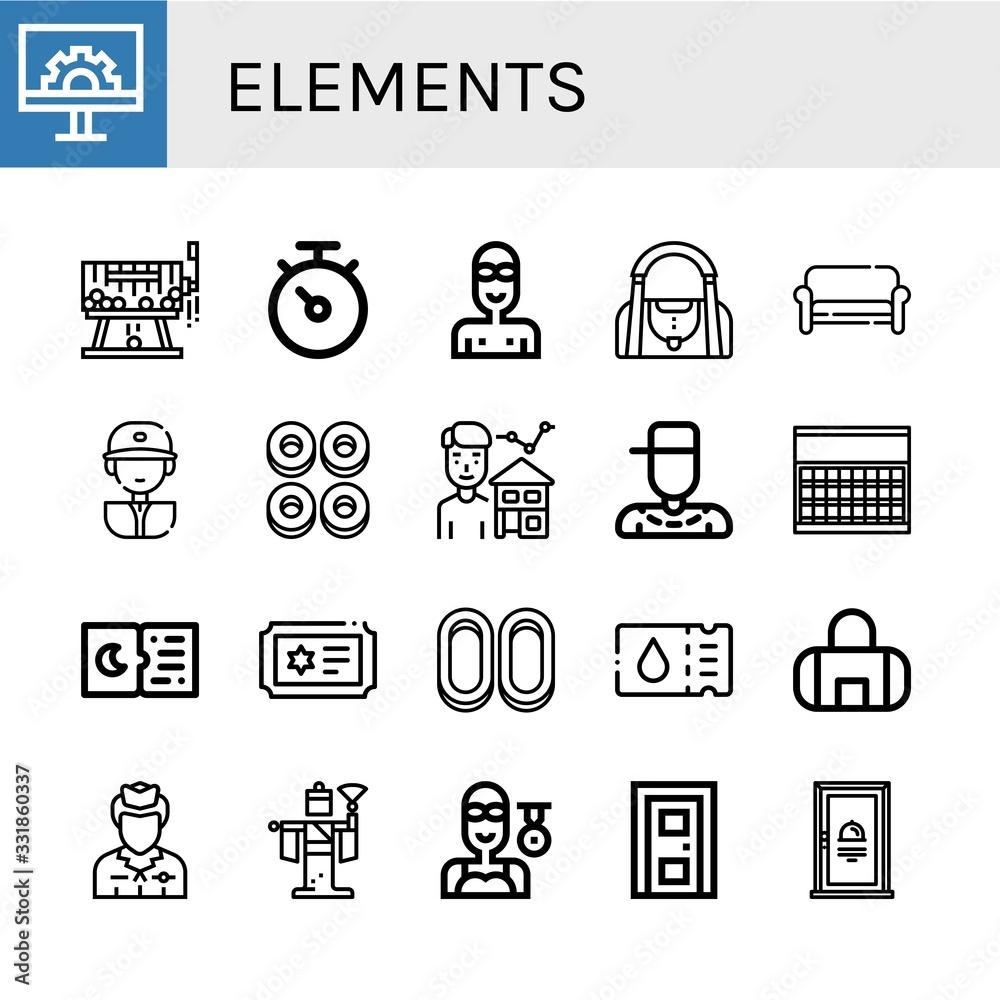 elements icon set