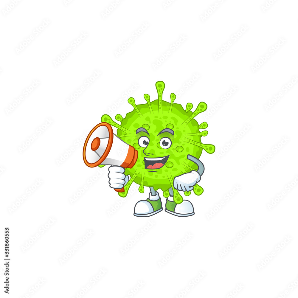 Fototapeta premium A picture of orthocoronavirinae with a megaphone