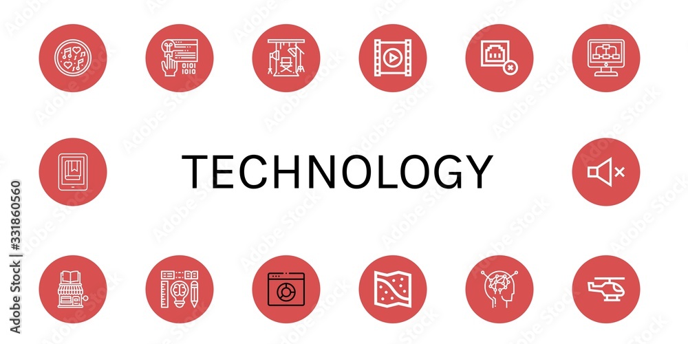 technology icon set technology icon set