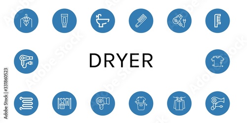 Set of dryer icons