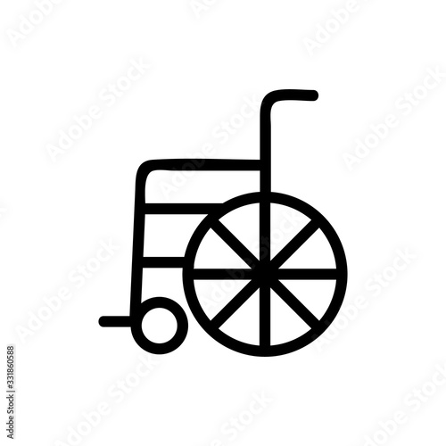 wheelchair icon vector. wheelchair sign. isolated contour symbol illustration