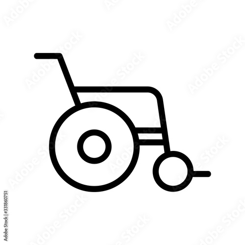 wheelchair icon vector. wheelchair sign. isolated contour symbol illustration