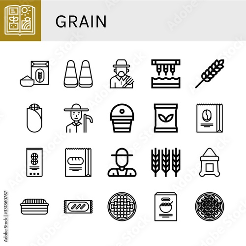 grain icon set