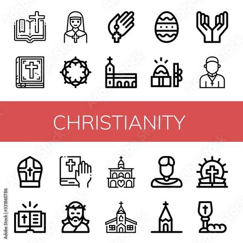 Set of christianity icons