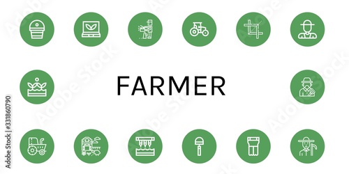 farmer simple icons set