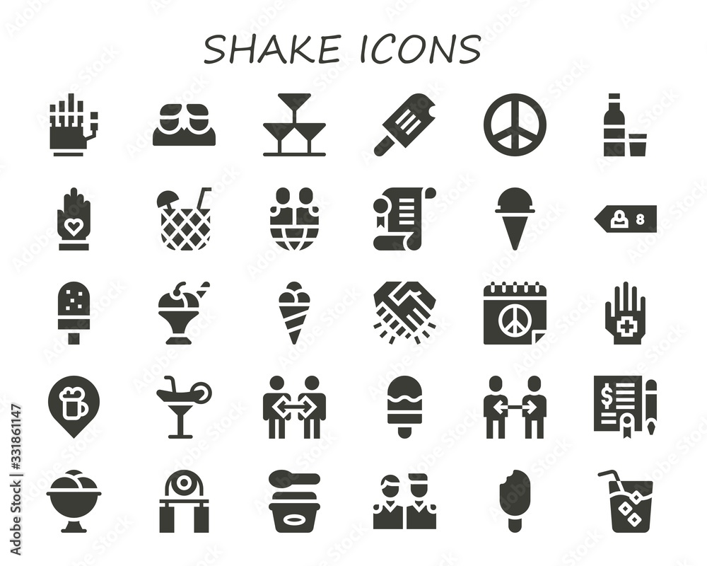 Modern Simple Set of shake Vector filled Icons Modern Simple Set of shake Vector filled Icons