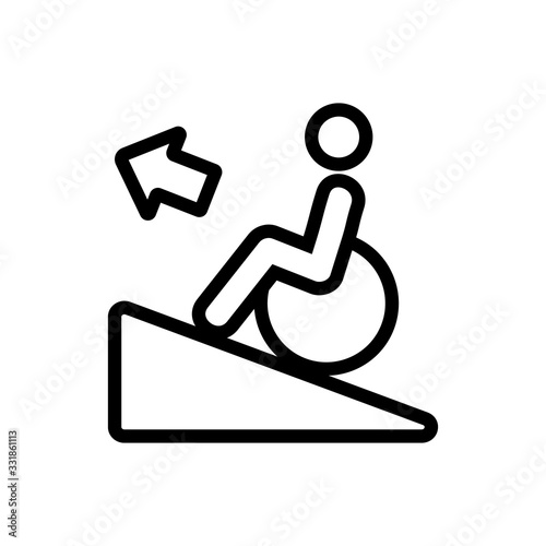 man up wheelchair icon vector. man up wheelchair sign. isolated contour symbol illustration