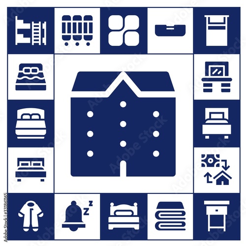 Modern Simple Set of bedroom Vector filled Icons