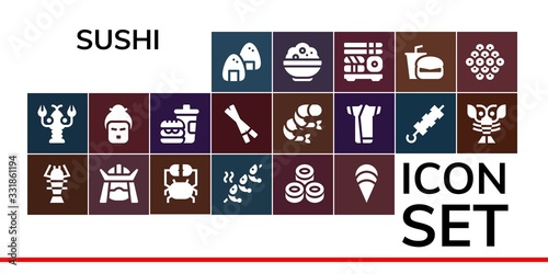 sushi icon set