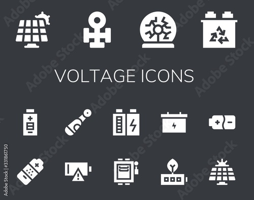 Modern Simple Set of voltage Vector filled Icons