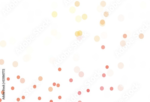 Light Red  Yellow vector template with ice snowflakes.