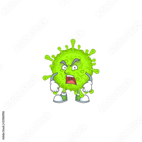 Orthocoronavirinae mascot design concept showing angry face