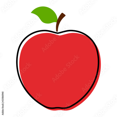 Apple icon. Red apple logo isolated on white background. Vector illustration for any design.