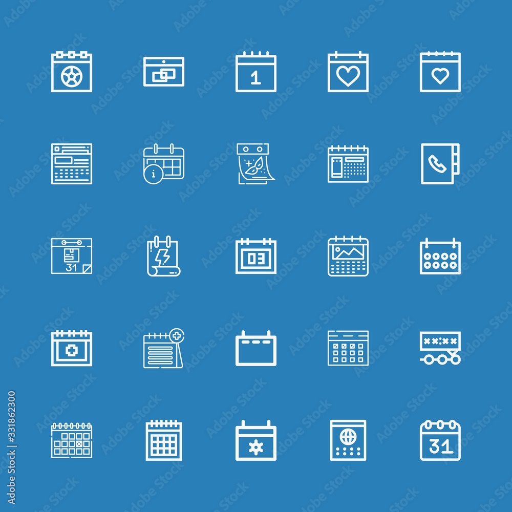 Editable 25 month icons for web and mobile Editable 25 month icons for web and mobile
