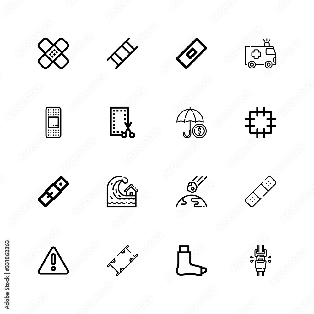 Editable 16 accident icons for web and mobile Editable 16 accident icons for web and mobile