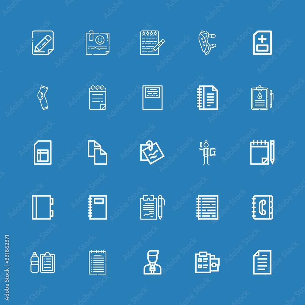 Editable 25 notepad icons for web and mobile