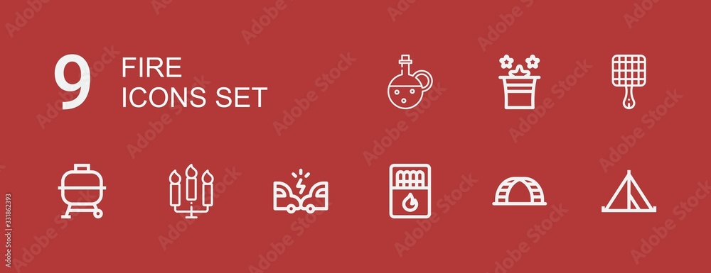Editable 9 fire icons for web and mobile Editable 9 fire icons for web and mobile
