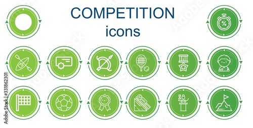 Editable 14 competition icons for web and mobile