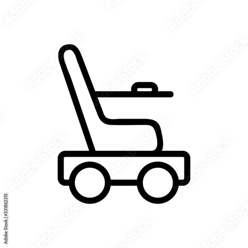 wheelchair icon vector. wheelchair sign. isolated contour symbol illustration