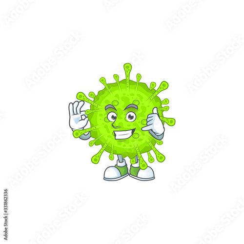 Call me funny gesture orthocoronavirinae mascot cartoon design