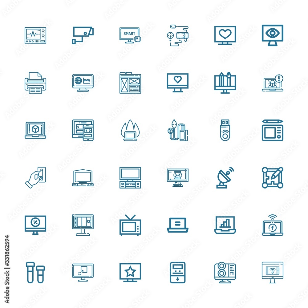 Editable 36 monitor icons for web and mobile Editable 36 monitor icons for web and mobile