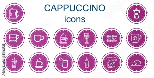 Editable 14 cappuccino icons for web and mobile