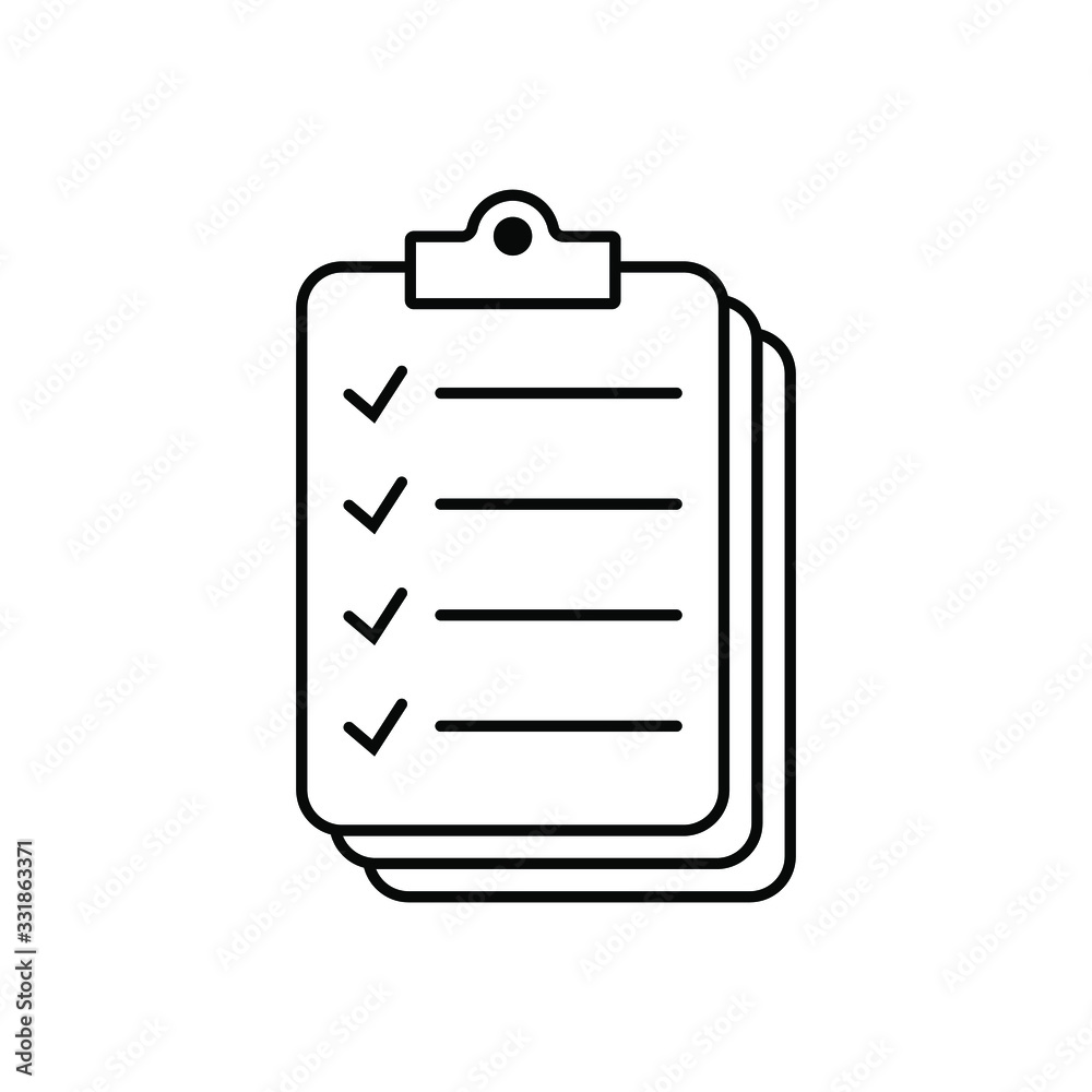 Clipboard line icon. Checklist sign symbol for web site and app design. Clipboard line icon. Checklist sign symbol for web site and app design.