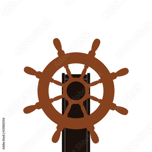 Ship steering wheel icon. Ship steering wheel sign for web design isolated on white background