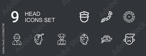 Editable 9 head icons for web and mobile