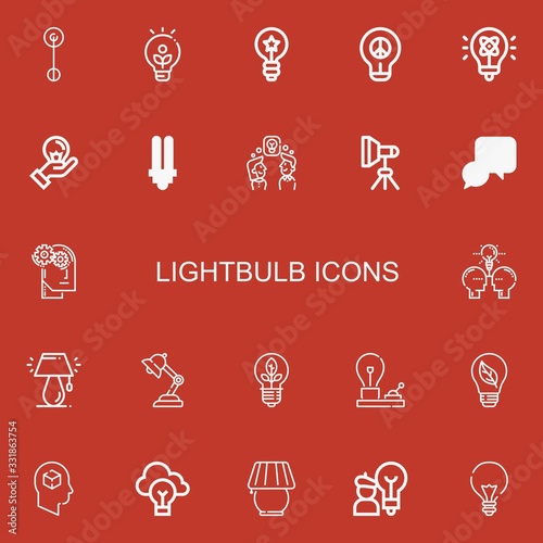 Editable 22 lightbulb icons for web and mobile