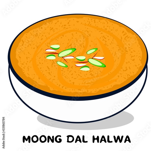 Moong Dal Halwa indian Rajasthani Food Vector