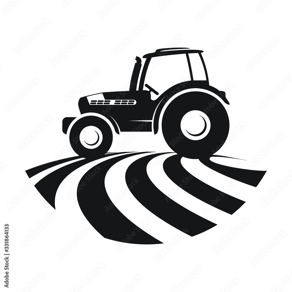 Agricultural tractor in a field Agricultural tractor in a field