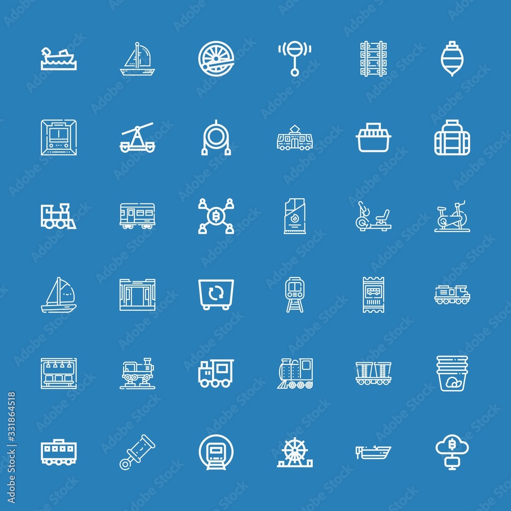 Editable 36 train icons for web and mobile Editable 36 train icons for web and mobile