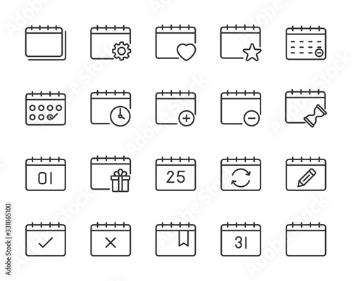 set of calendar icons, day, month, year