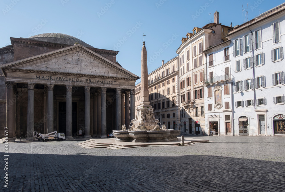 Pantheon in Rome without people