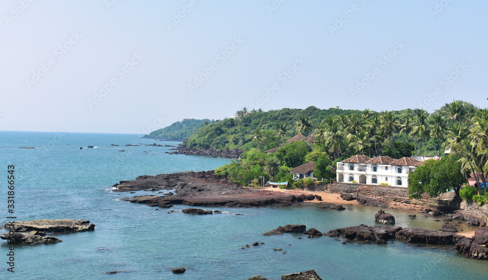 ocean captured from distant in dona paula viewpoint in Goa