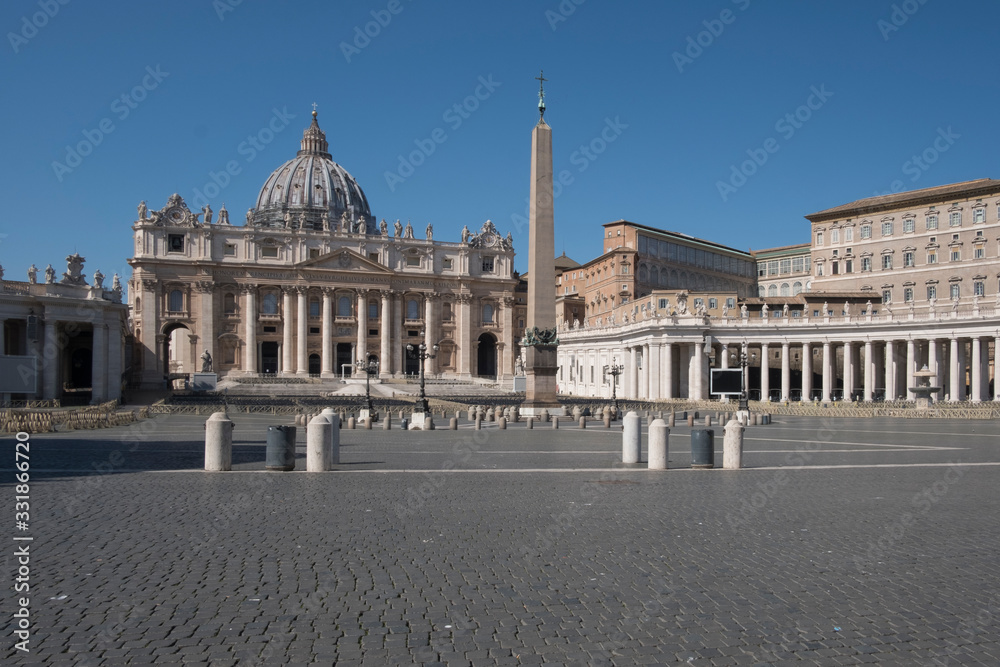 St Peter square in Rome without people