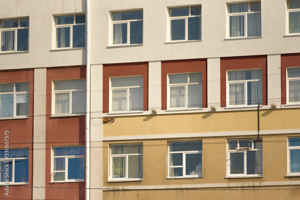 Windows on the wall of multiple building