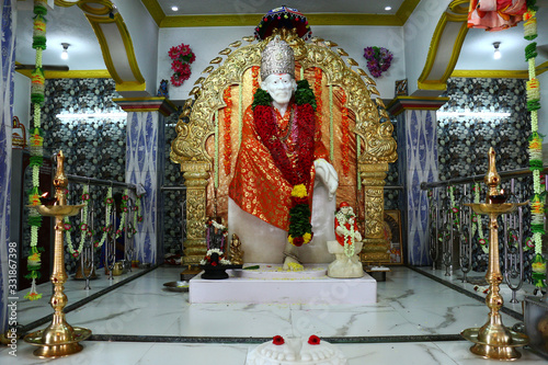 Sai Baba in indian temple photo